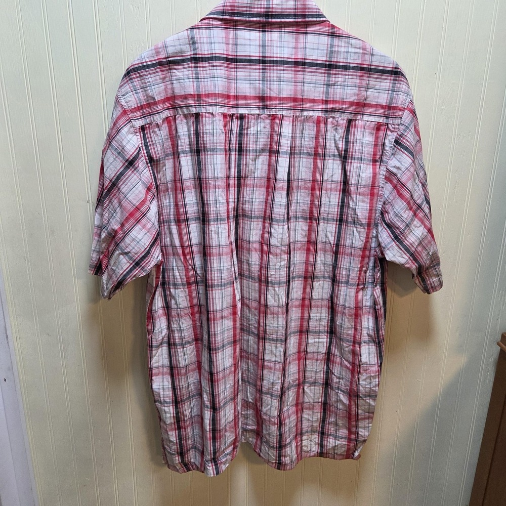 Southpole Shirt Mens Large Red Plaid Short Sleeve Button Up Woven Cotton Casual - Picture 3 of 7